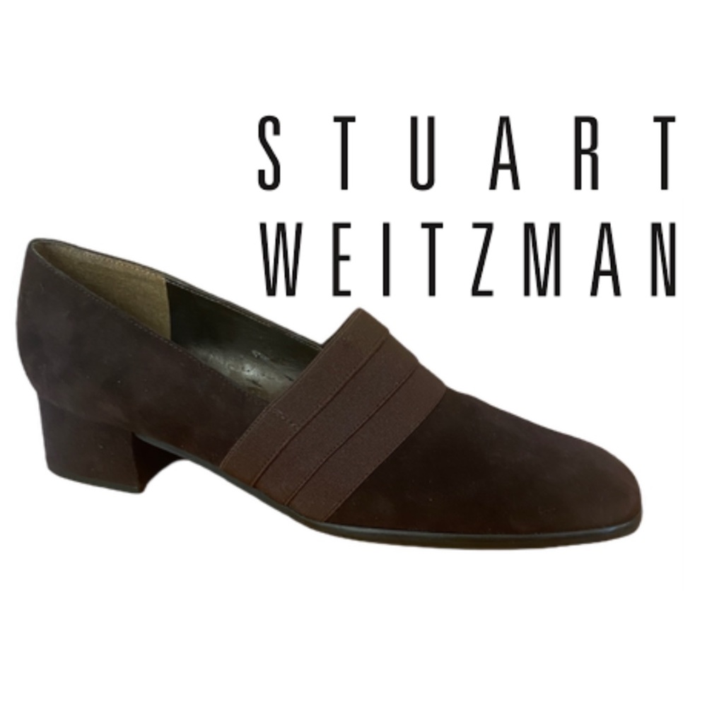 Stuart‎ Weitzman Suede Brown 1.5 inch Heel Pump- 8 Narrow